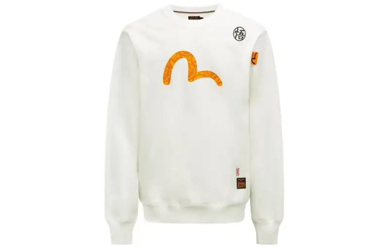 EVISU X Dragon Ball Z Co Branded Sweatshirts Men's White Crew Neck Moderate