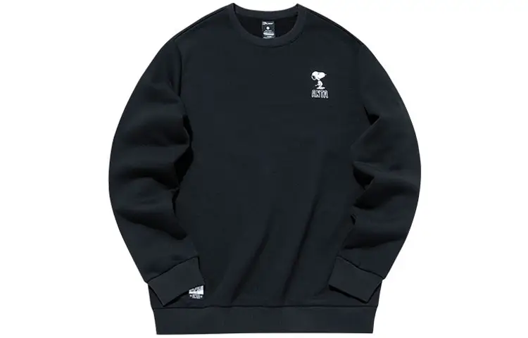 ANTA Sweatshirts Unisex Black Crew Neck Thickened