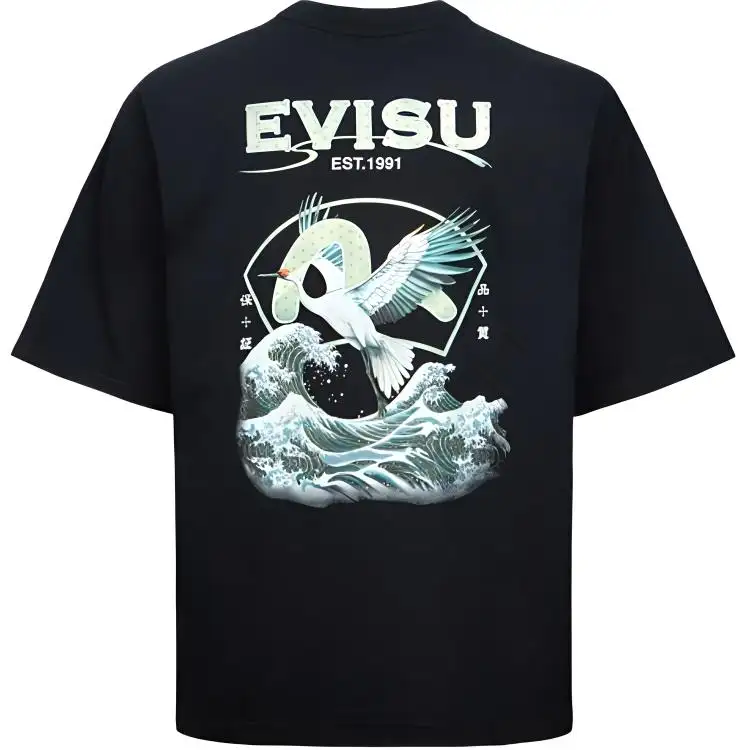 EVISU T Shirts Men's Crew Neck Moderate Straight Fit