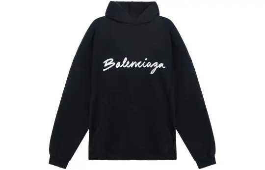 Balenciaga Script Logo Oversized Popover Hoodie