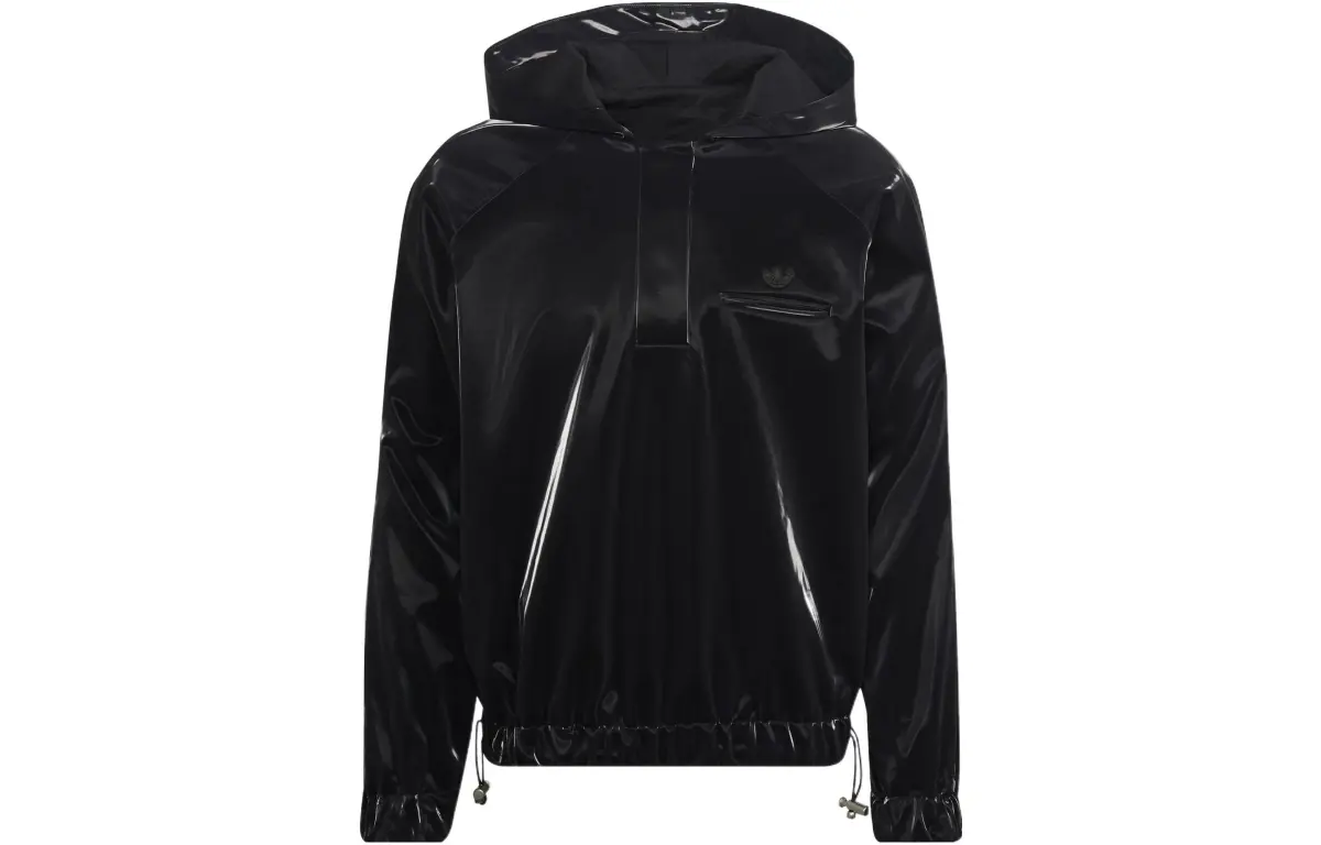 Adidas Originals Blue Version Sweatshirts Unisex Black Hooded Moderate Regular