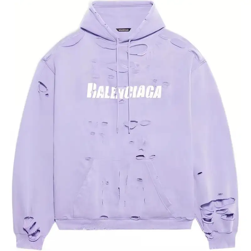 Balenciaga Sweatshirts Men's Purple Hooded Moderate