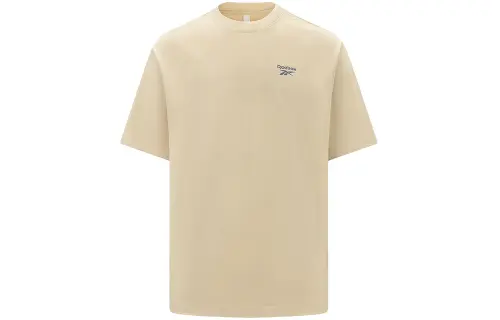 Reebok T Shirts Unisex Ecru Crew Neck Moderate Straight Fit