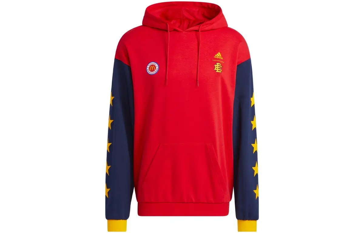 Adidas Sweatshirts Unisex Red Hooded Moderate Straight Fit