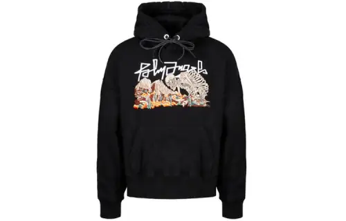 PALM ANGELS Sweatshirts Men's Black Hooded Moderate Regular