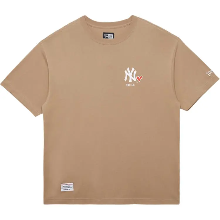 New Era T Shirt Couple, Trendy And Versatile Unisex Khaki