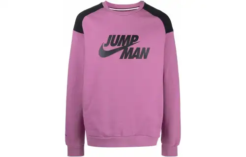 Jordan Jumpman Sweatshirts Men's Purple Crew Neck Moderate Regular