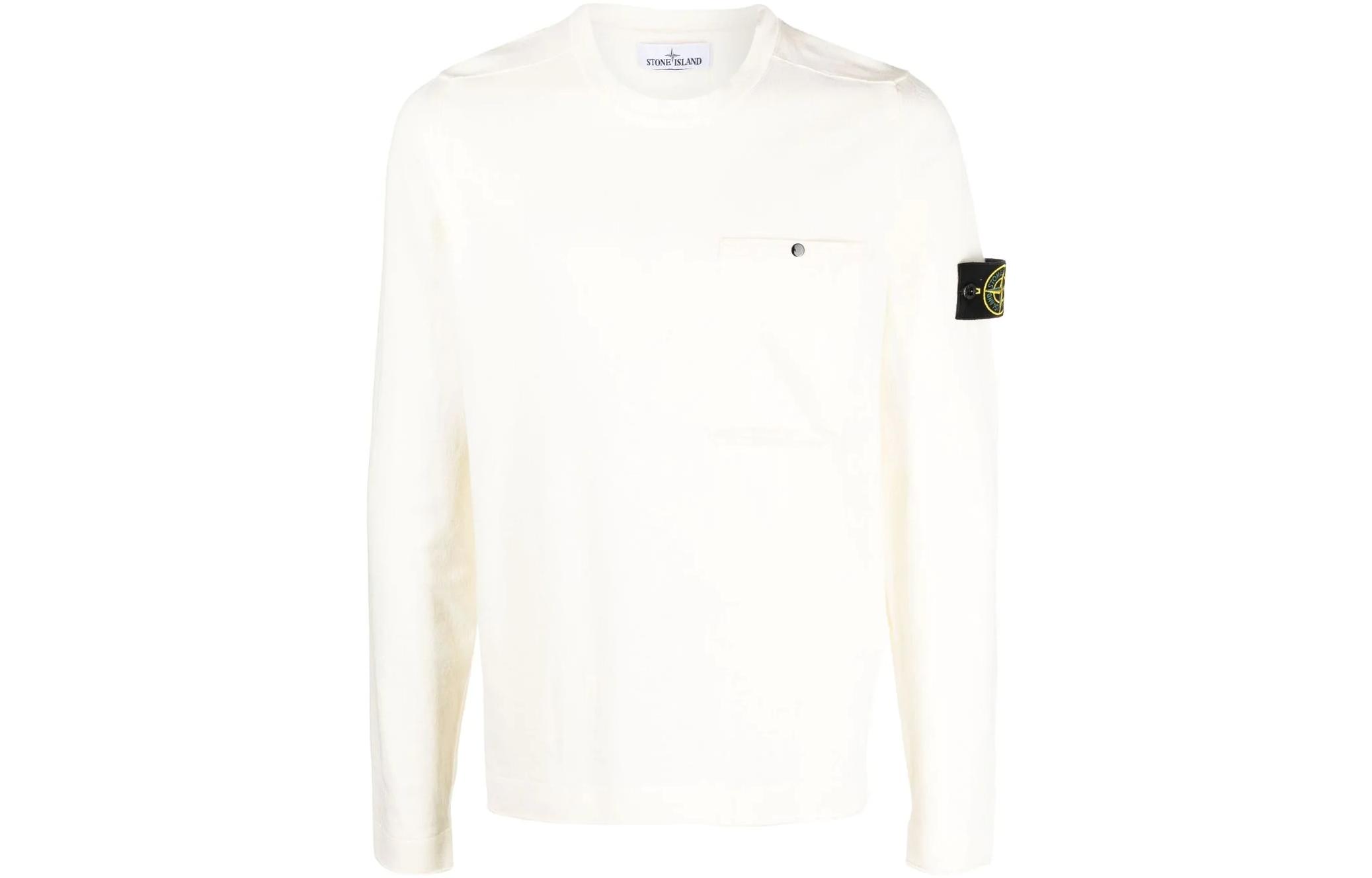 STONE ISLAND Sweatshirts Men's Ivory Crew Neck Moderate Regular