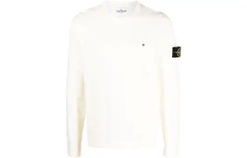 STONE ISLAND Sweatshirts Men's Ivory Crew Neck Moderate Regular