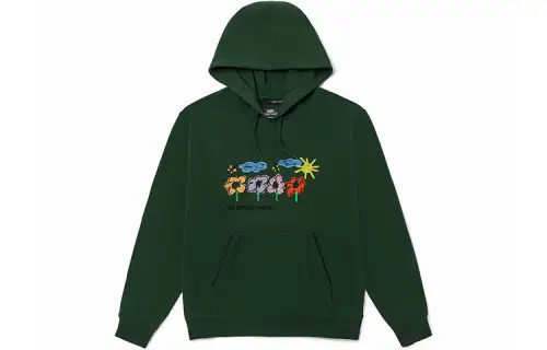 Vans Sweatshirts Unisex Green Hooded Moderate