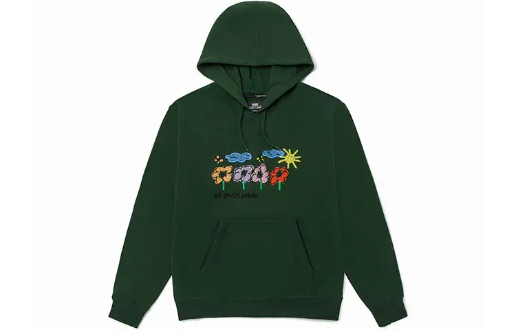 Vans Sweatshirts Unisex Green Hooded Moderate