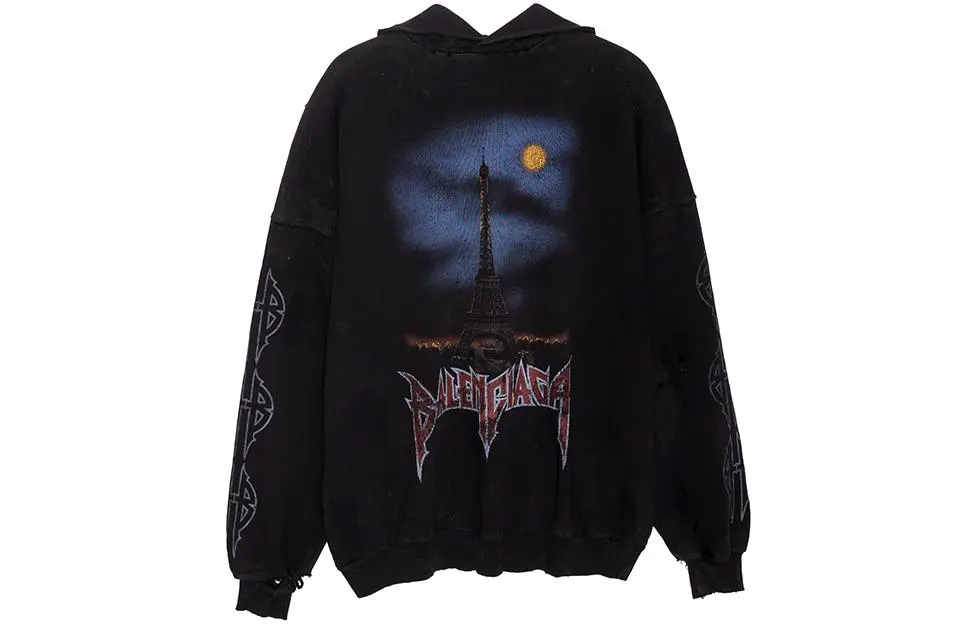Balenciaga Paris Moon No Pocket Hoodie Oversized
