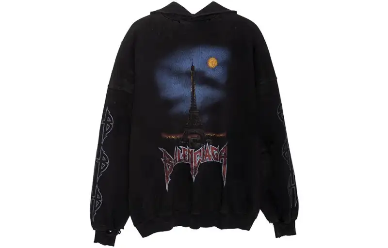 Balenciaga Paris Moon No Pocket Hoodie Oversized