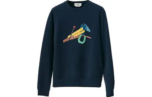 HERMES Sweatshirt Men's Navy Blue