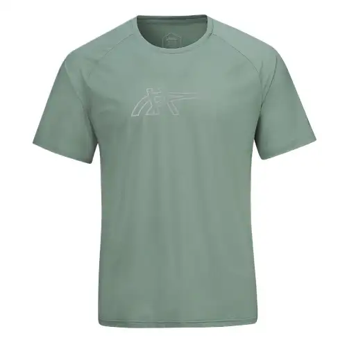 ASICS T Shirts Men's Green Crew Neck Moderate