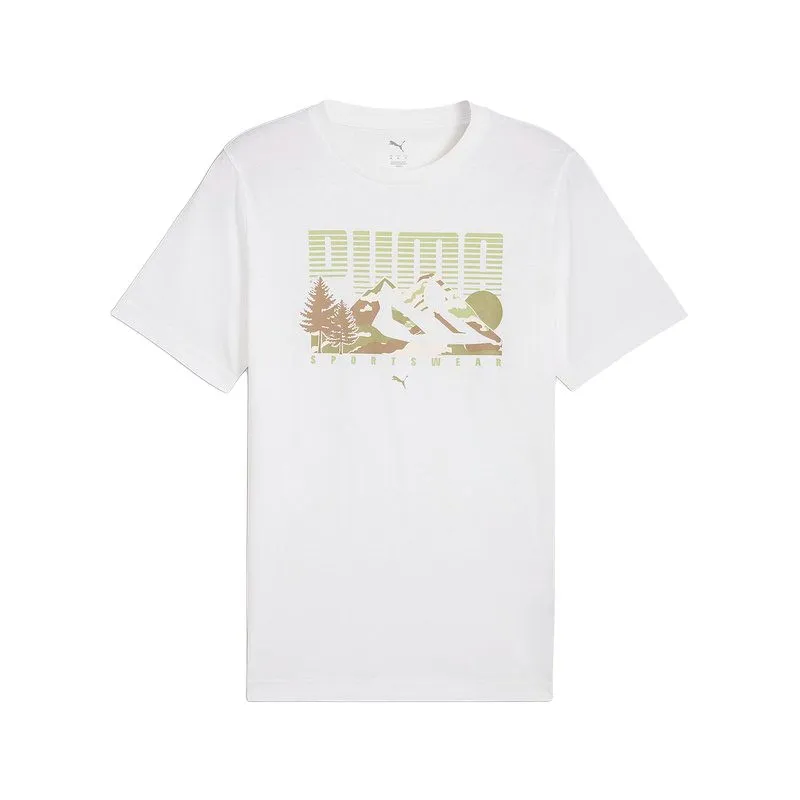 PUMA T-Shirts Men's White Crew Neck Moderate