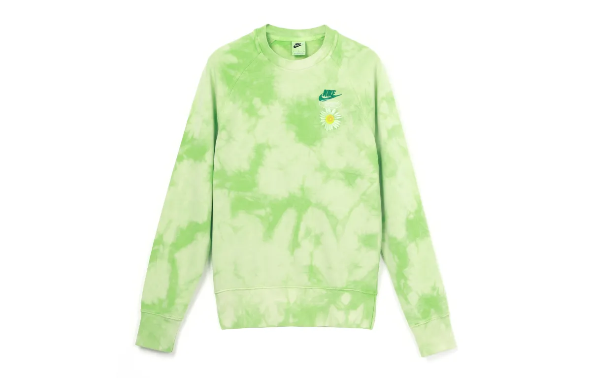 Nike Sweatshirts Men's Bright Green Crew Neck Moderate Regular