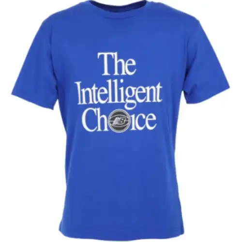 New Balance NB Hoops Essential T Shirts Men's Blue Crew Neck Moderate Straight Fit
