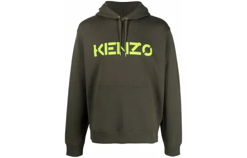 KENZO Sweatshirts Men's Green Hooded Moderate Regular