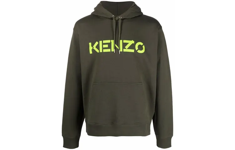 KENZO Sweatshirts Men's Green Hooded Moderate Regular