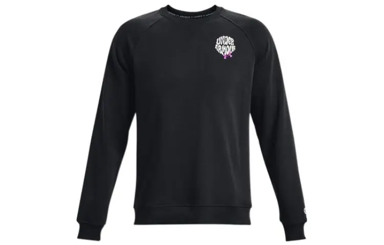 Under Armour Sweatshirts Men's Black Crew Neck Moderate Regular