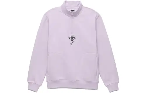 Vans Sweatshirts Unisex Light Purple Stand Collar Moderate Regular