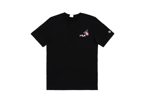 FILA T Shirts Men's Black Crew Neck Moderate Straight Fit