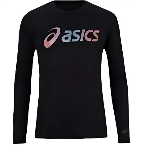 ASICS T Shirts Unisex Black Crew Neck Moderate Regular