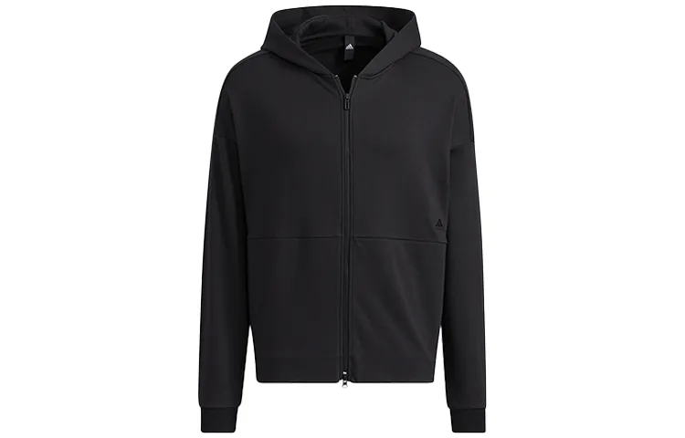 Adidas Sweatshirts Men's Black Hooded Moderate Cardigan