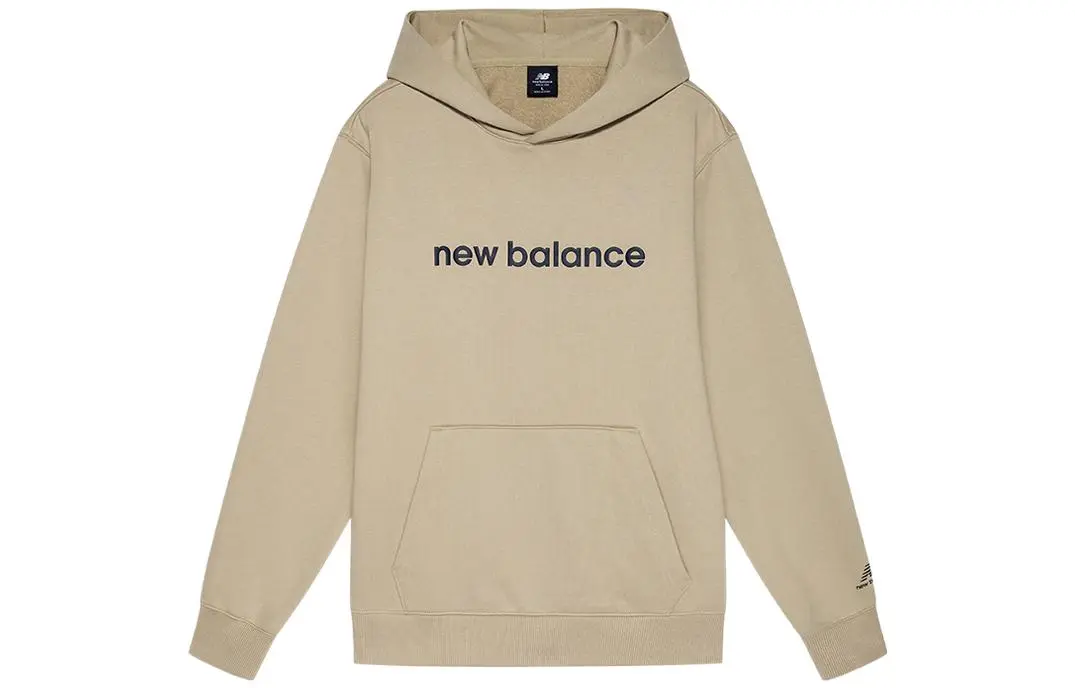 New Balance Sweatshirts Unisex Khaki Hooded Moderate Straight Fit