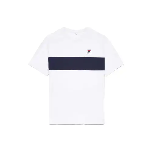 FILA T Shirt Men's White Marine Blue