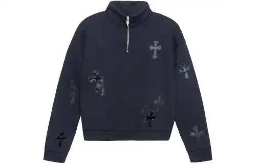 Chrome Hearts Cross-patch quarter-zip sweater