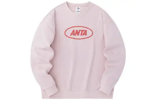 ANTA Life Collection Sweatshirts Unisex Pink Lotus Crew Neck Thickened Regular