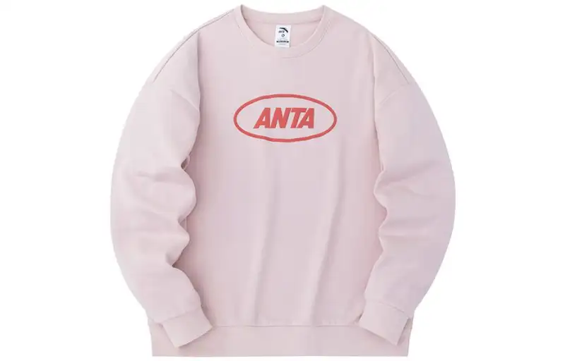 ANTA Life Collection Sweatshirts Unisex Pink Lotus Crew Neck Thickened Regular