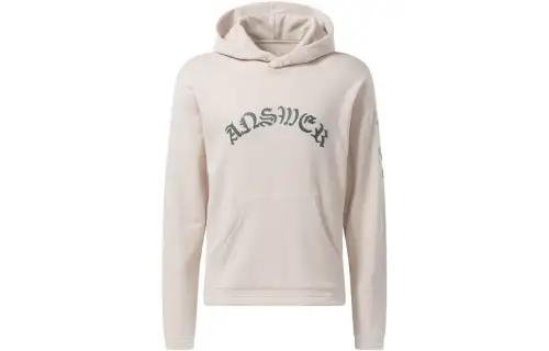 Reebok Sweatshirts Unisex Ecru Hooded Moderate Regular