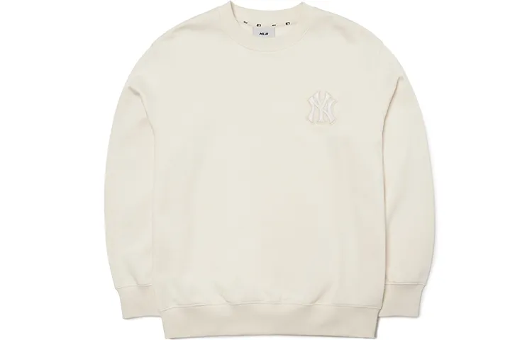 MLB Basic Logo Sweatshirts Unisex Cream Crew Neck Moderate Other