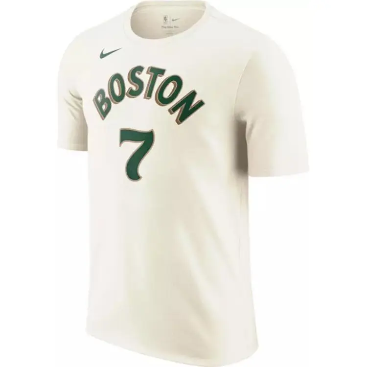 Nike Boston Celtics 2023 24 City Edition Jaylen Brown #7 T Shirt Men's White