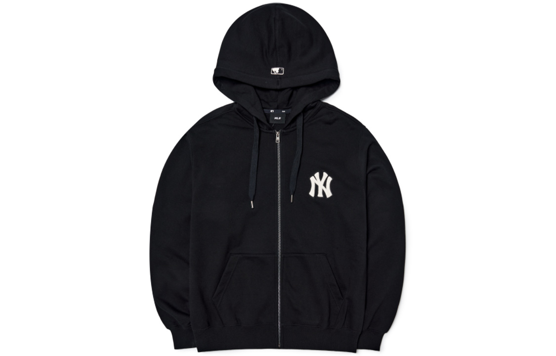 MLB MLB, base long-sleeve with zipper with hood, jacket, black sweatshirt for men and women, with embroidery, with a zipper