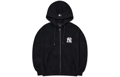 MLB MLB, base long-sleeve with zipper with hood, jacket, black sweatshirt for men and women, with embroidery, with a zipper