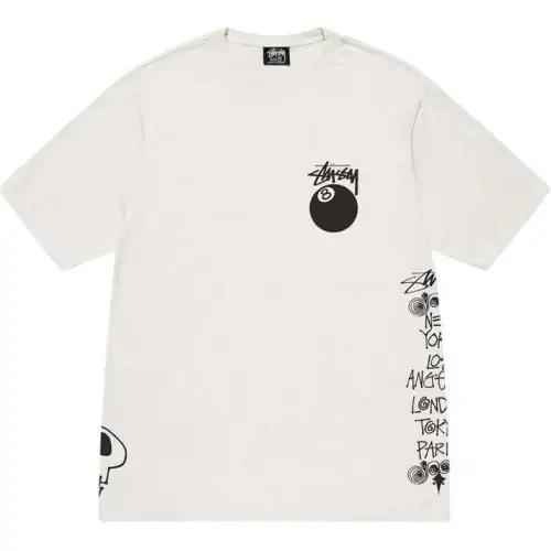 Stussy T Shirts Unisex White Crew Neck Moderate Straight Fit