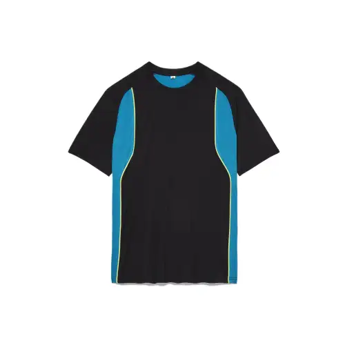 FILA T Shirts Men's Blue Black Crew Neck