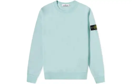 STONE ISLAND Sweatshirts Men's Light Blue Crew Neck Thin