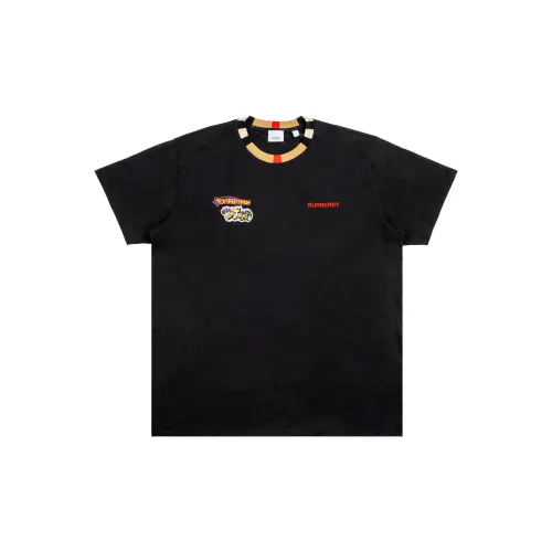 Burberry T Shirts Unisex Black Crew Neck Moderate Straight Fit