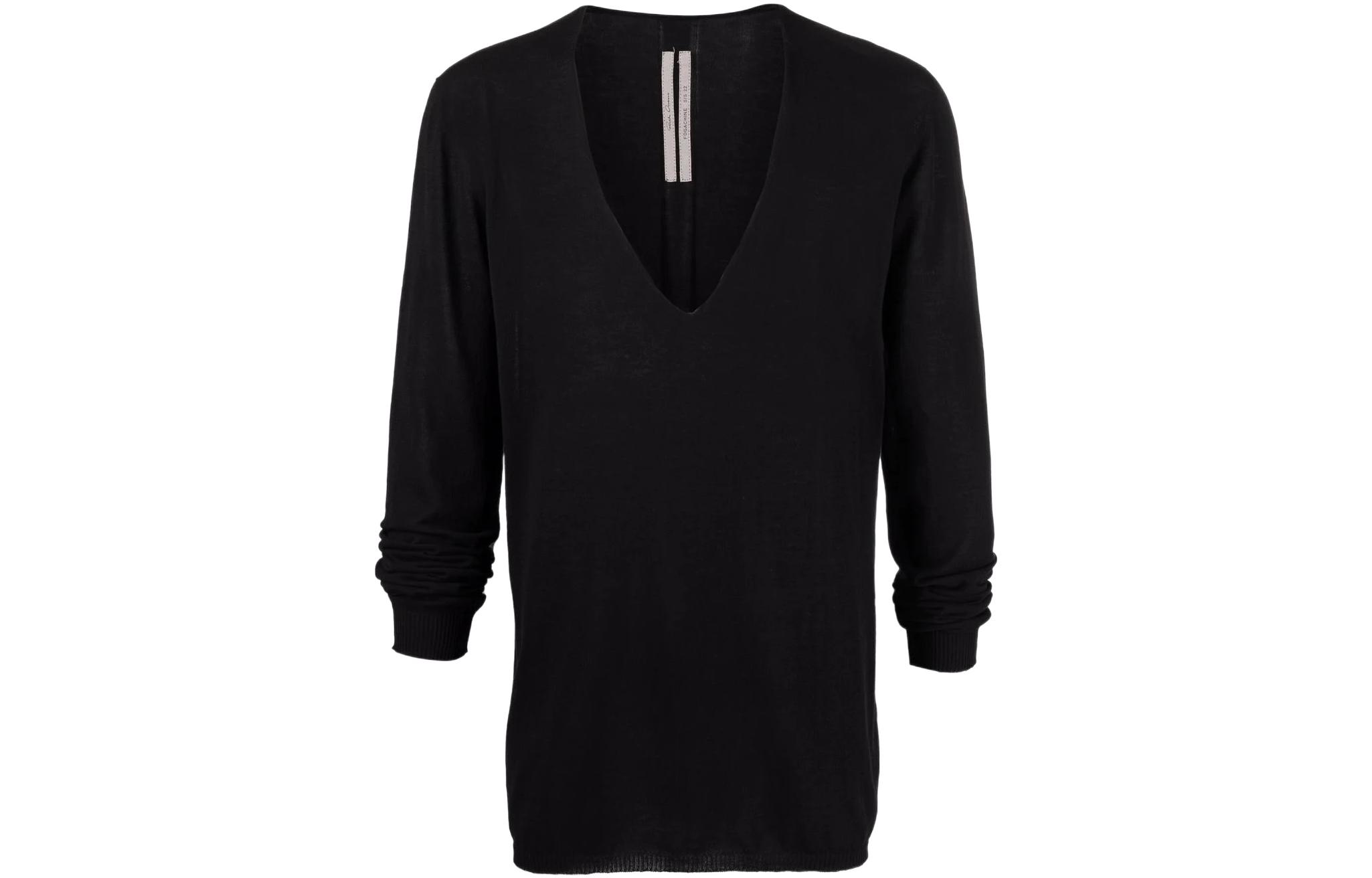 RICK OWENS Sweatshirts Men's Black V Neck Moderate