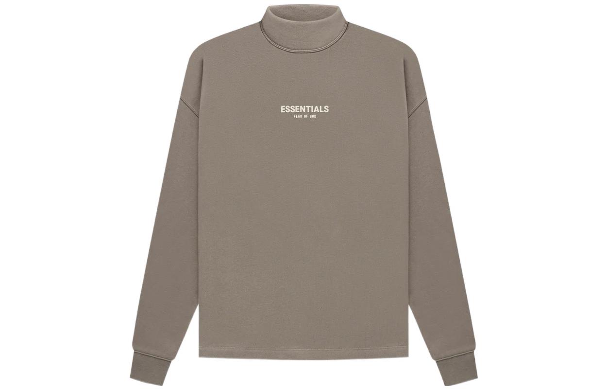 Fear of God Essentials SS22 Desert Taupe Logo printed half turtleneck pullover American heavy sweatshirt men's taupe