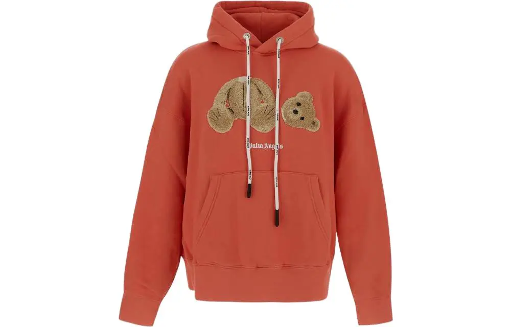 PALM ANGELS Bear Printed Long Sleeved Hoodie