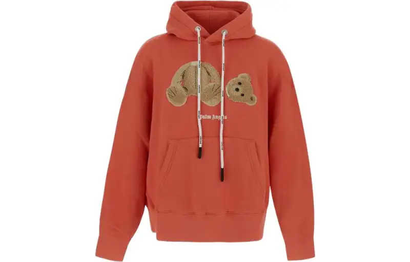 PALM ANGELS Bear Printed Long Sleeved Hoodie