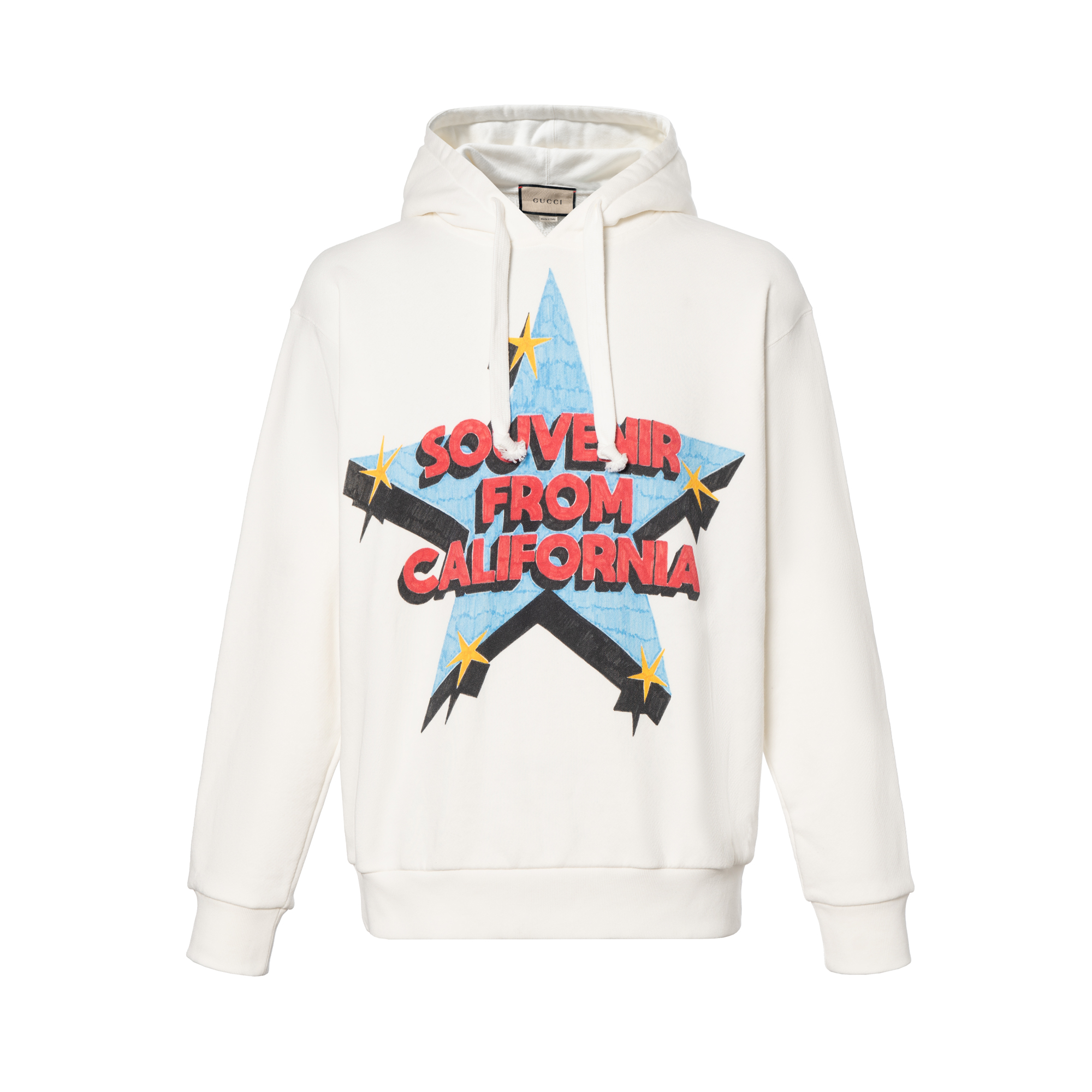 GUCCI Gucci SS22 "Gucci March of Love" series letter star printed hooded long-sleeved sweatshirt, men's white