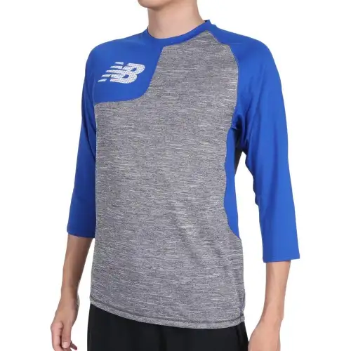 New Balance T Shirts Men's Blue Crew Neck Moderate Straight Fit