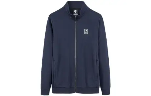 ANTA Variety Training Collection Sweatshirts Men's Blue Stand Collar Thickened Cardigan